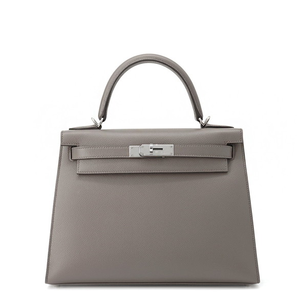 Hermès Kelly 28 handbag, exterior stitching, Etain, Epsom, U stamp, HERMES 2-... - Picture 1 of 15